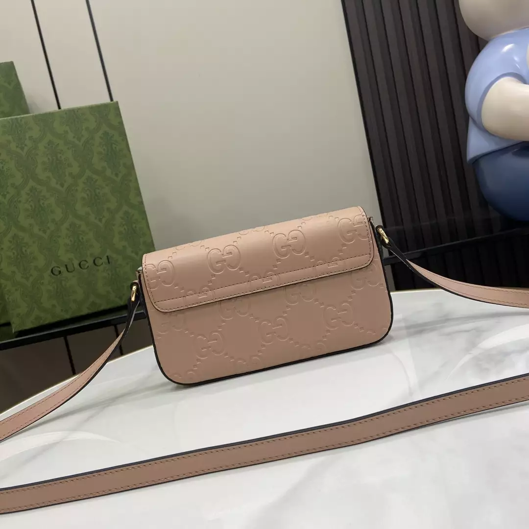 GG Super Mini Shoulder Bag in Rose Beige Leather - Repbags.ru - Image 8