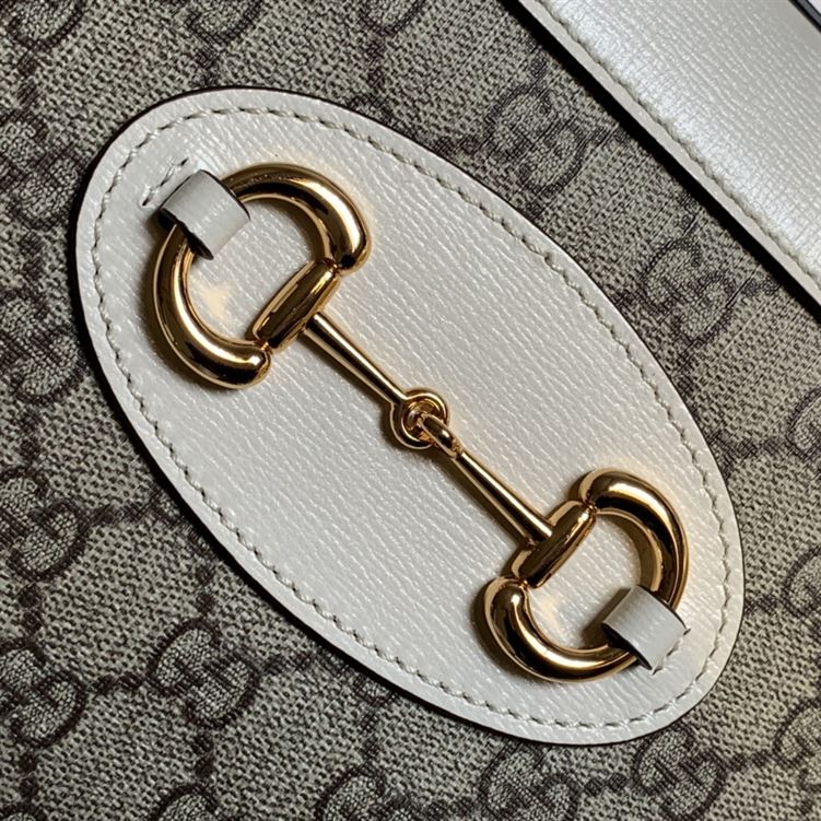 Gucci Horsebit 1955 mini top handle bag Beige/ebony GG Supreme canvas - GB104 - Image 7