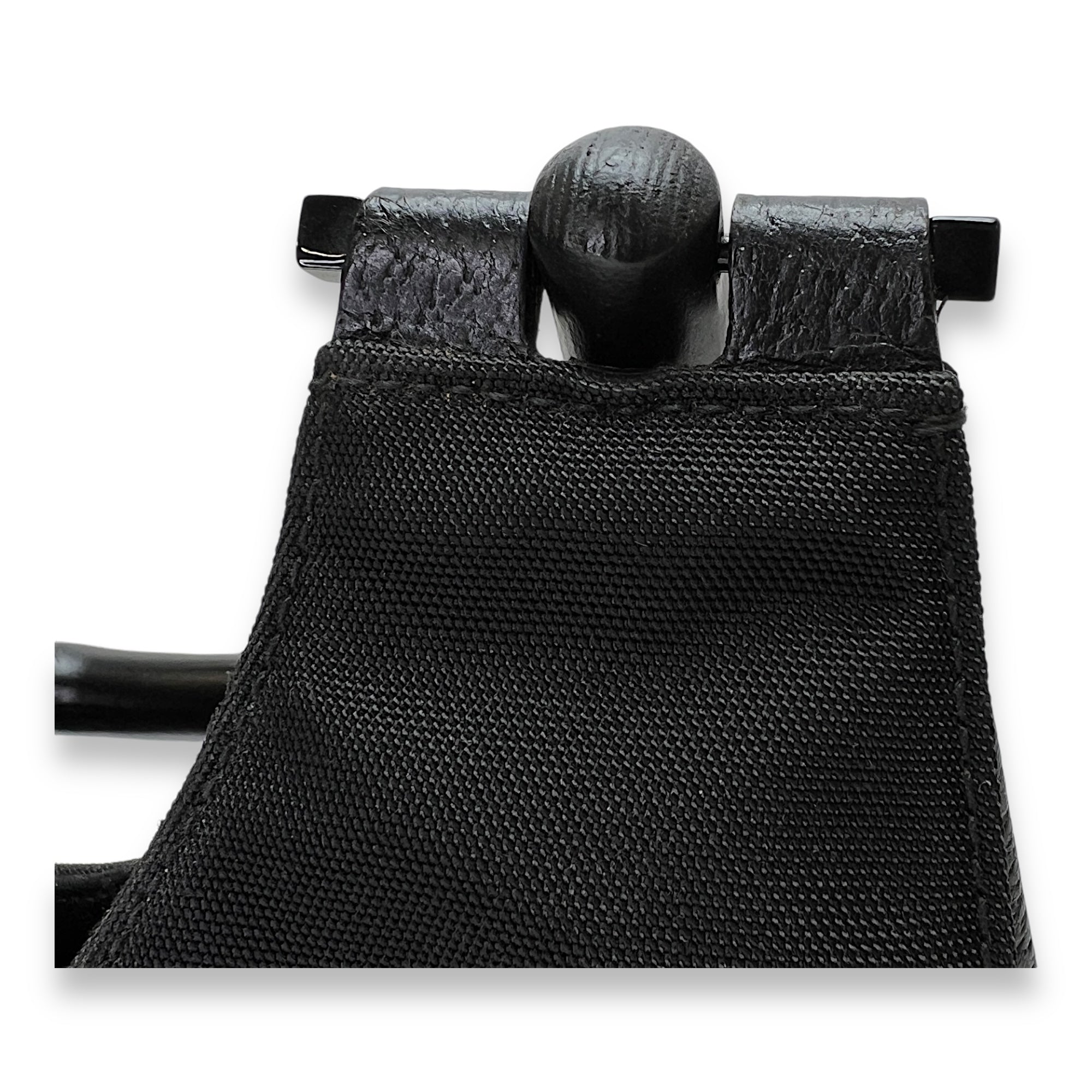 Bamboo Small Black Top Handle Bag in Canvas, Lacquered Metal hardware - Image 7