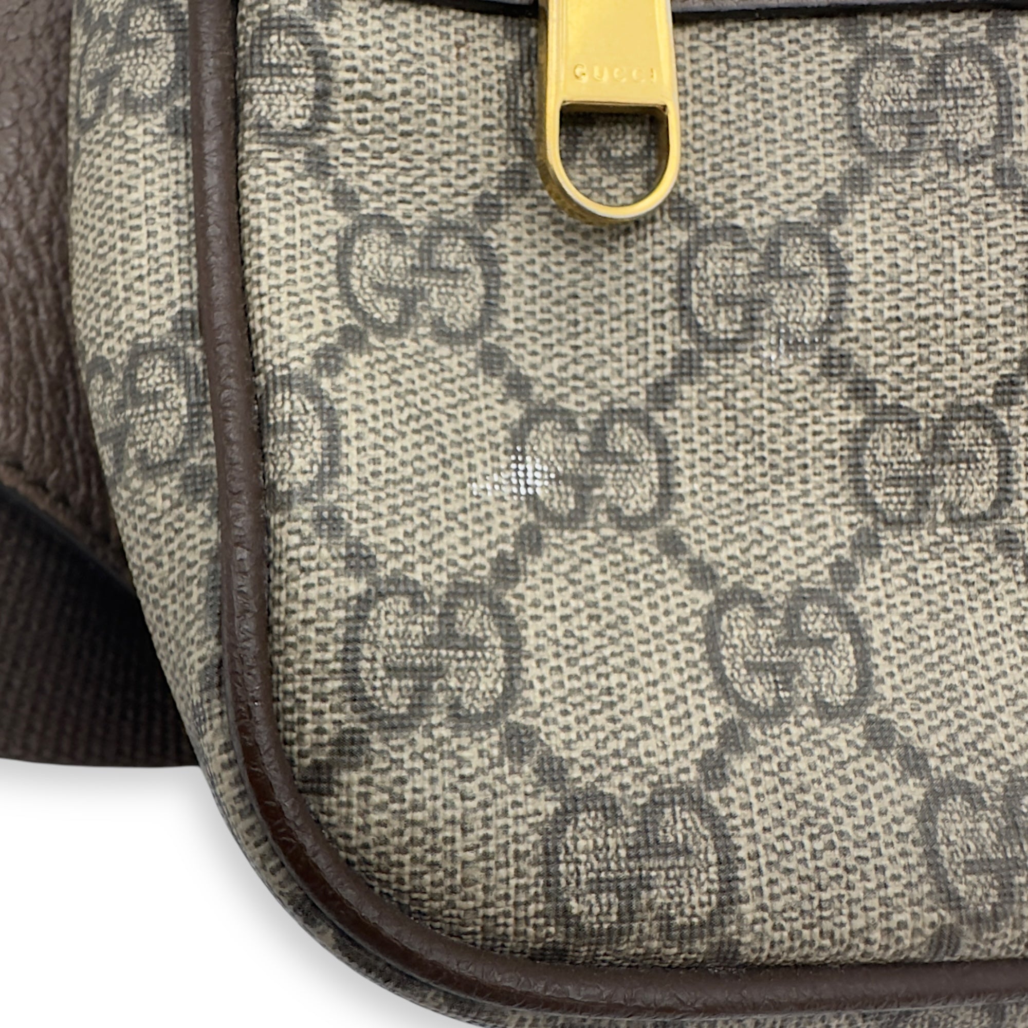 Ophidia Crossbody Bag Brown in Coated Canvas, Gold hardware - Image 14