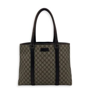 Vintage Top Handle Bag Brown in Coated Canvas, Silver hardware