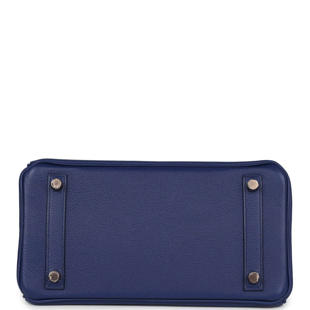 Hermes Birkin 25 Bleu Saphir Taurillion Novillo and Bleu Marine Matte Alligator Touch Rose Gold Hardware - Image 7