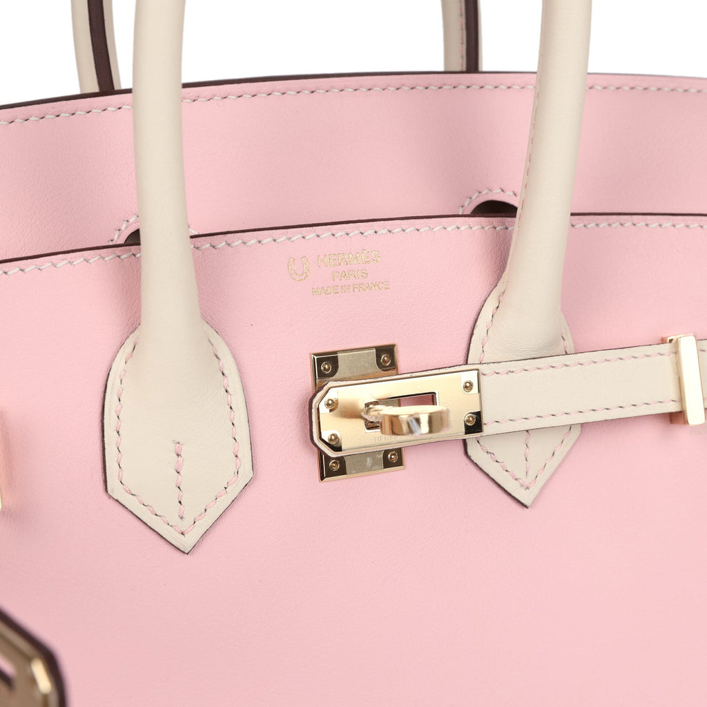 Hermes Special Order (HSS) Birkin 25 Rose Sakura and Nata Swift Permabrass Hardware - Image 8