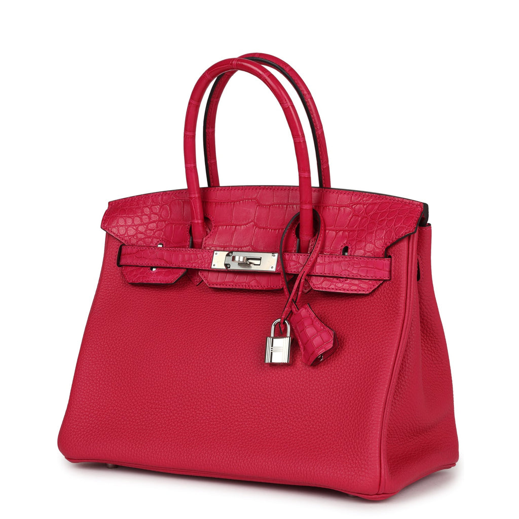 Hermes Birkin 30 Framboise Matte Alligator Togo Touch Palladium Hardware - Image 6