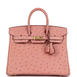 Hermes Birkin 25 Terre Cuite Ostrich Gold Hardware