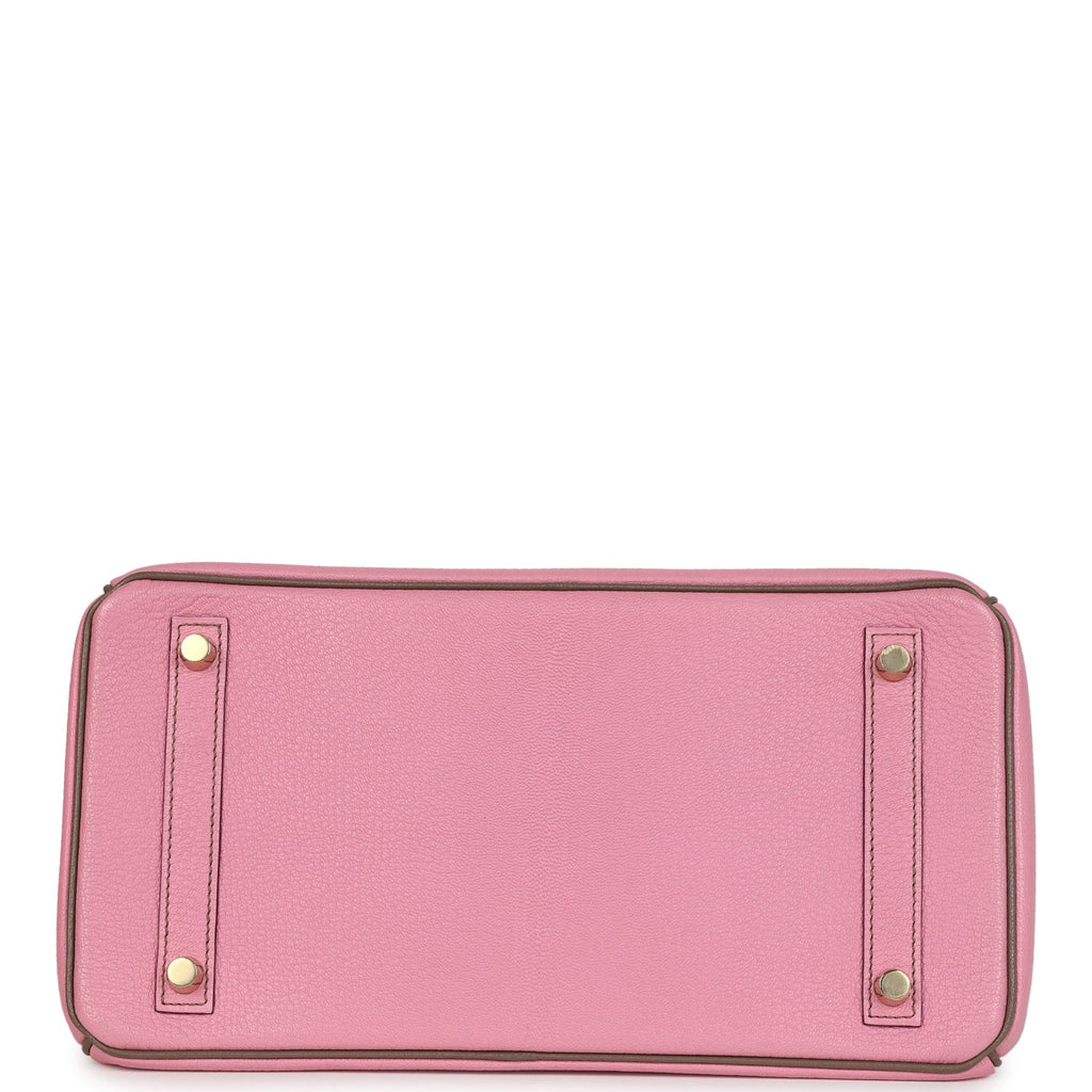 Pre-owned Hermes Special Order (HSS) Birkin 30 Bubblegum Verso Chèvre Brushed Gold Hardware - Image 7