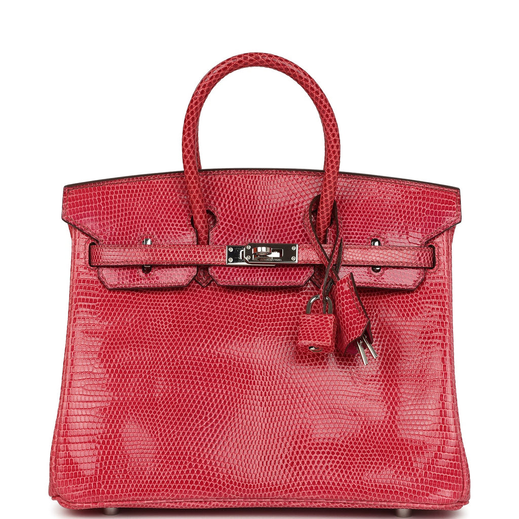 Vintage Hermes Birkin 25 Fuchsia Varanus Niloticus Lizard Palladium Hardware