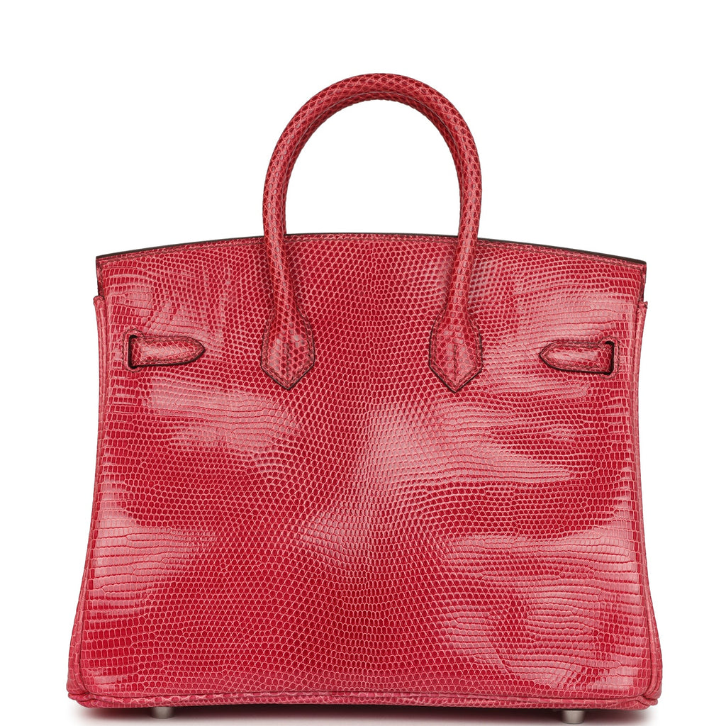 Vintage Hermes Birkin 25 Fuchsia Varanus Niloticus Lizard Palladium Hardware - Image 5