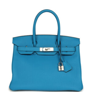 Hermes Birkin 30 Bleu Zanzibar Verso Togo Palladium Hardware