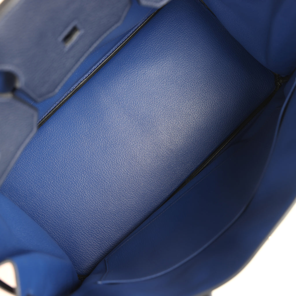 Hermes Special Order (HSS) Birkin 40 Bleu Nuit Verso Togo Palladium Hardware - Image 9