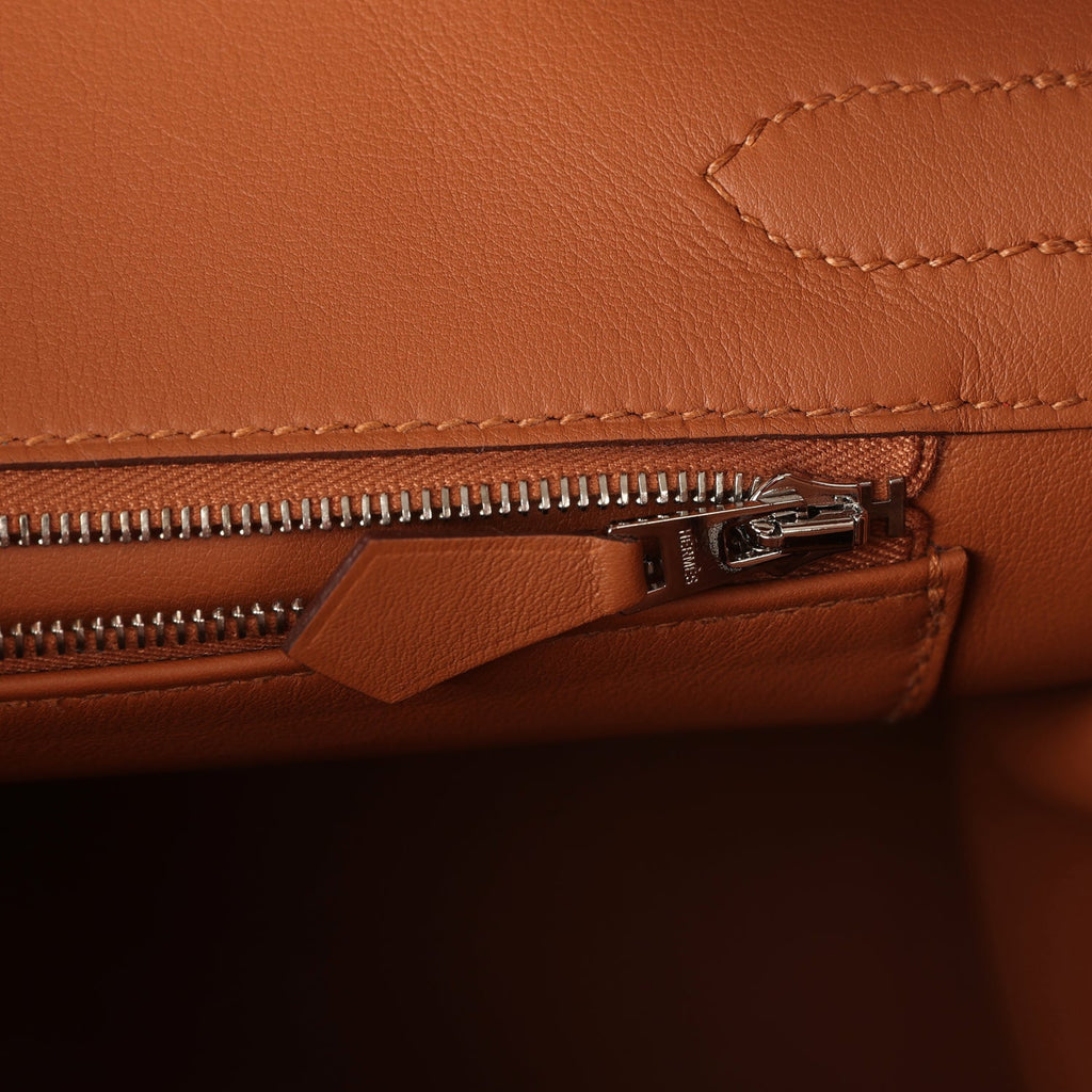 Pre-owned Hermes Birkin 30 Tressage De Cuir Gold Swift, Bleu Du Nord and Bleu Indigo Epsom Palladium Hardware - Image 9