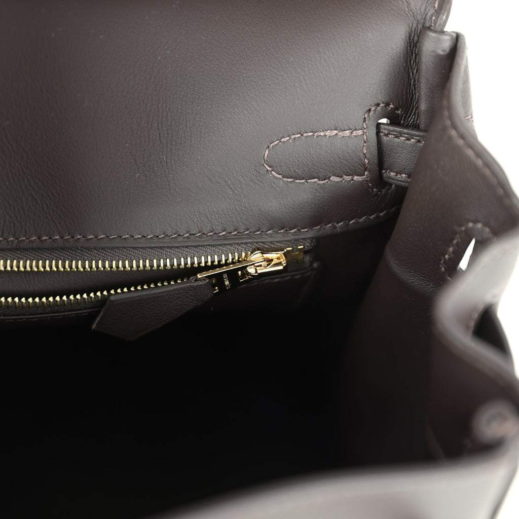 Hermes Birkin 25 Ecru and Beige Toile H Canvas and Bai Brun Swift Gold Hardware - Image 10