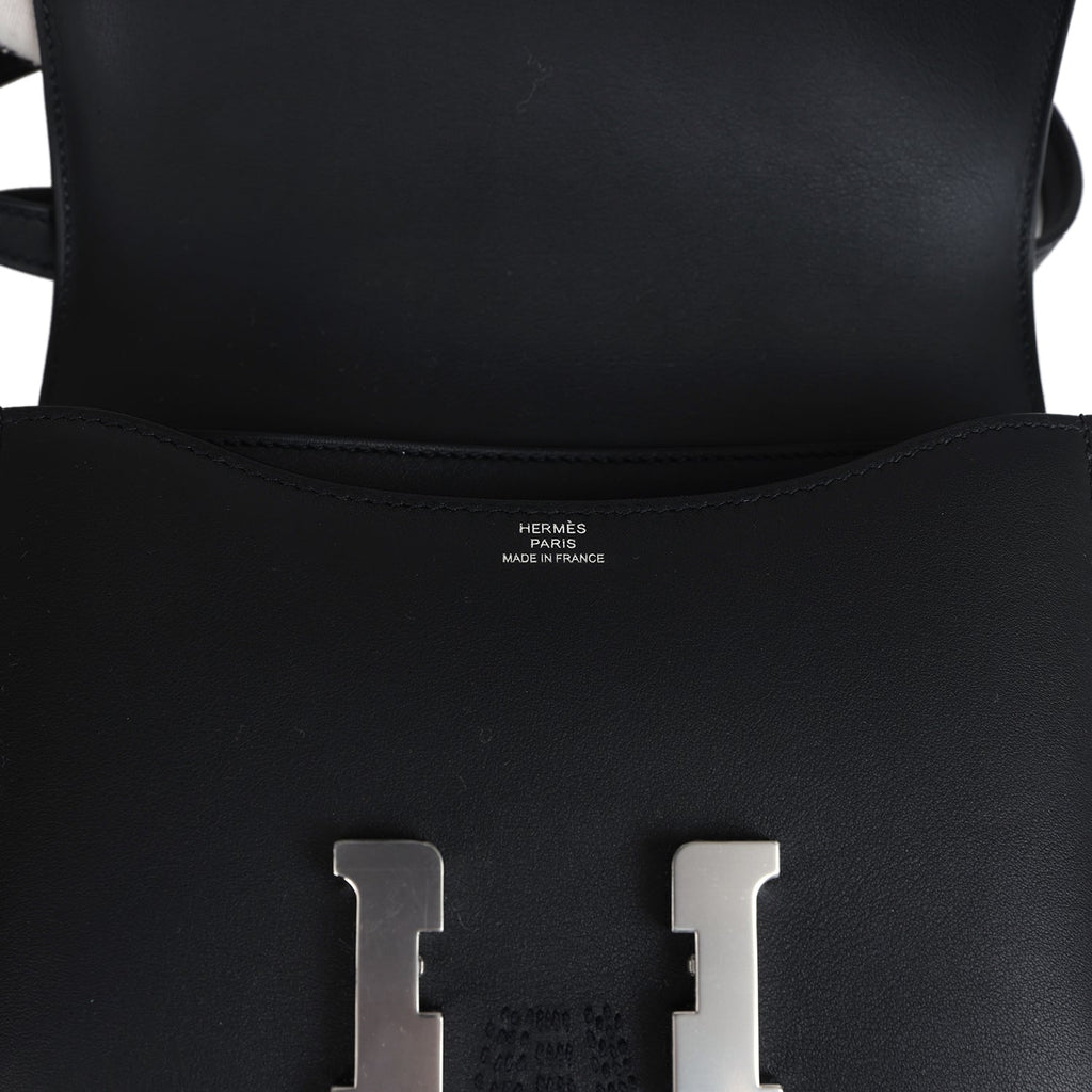 Hermes Constance 18 "Dancing Flowers" Black Embroidered Swift Palladium Hardware - Image 9