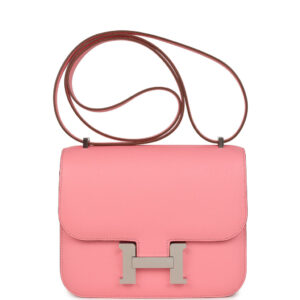 Hermes Constance 18 Rose Confetti Epsom Palladium Hardware