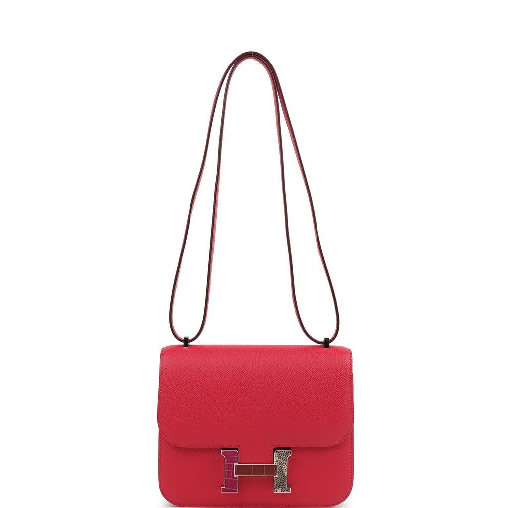Pre-owned Hermes Constance 18 Rose Extreme Epsom Marquette Palladium Hardware - Image 9