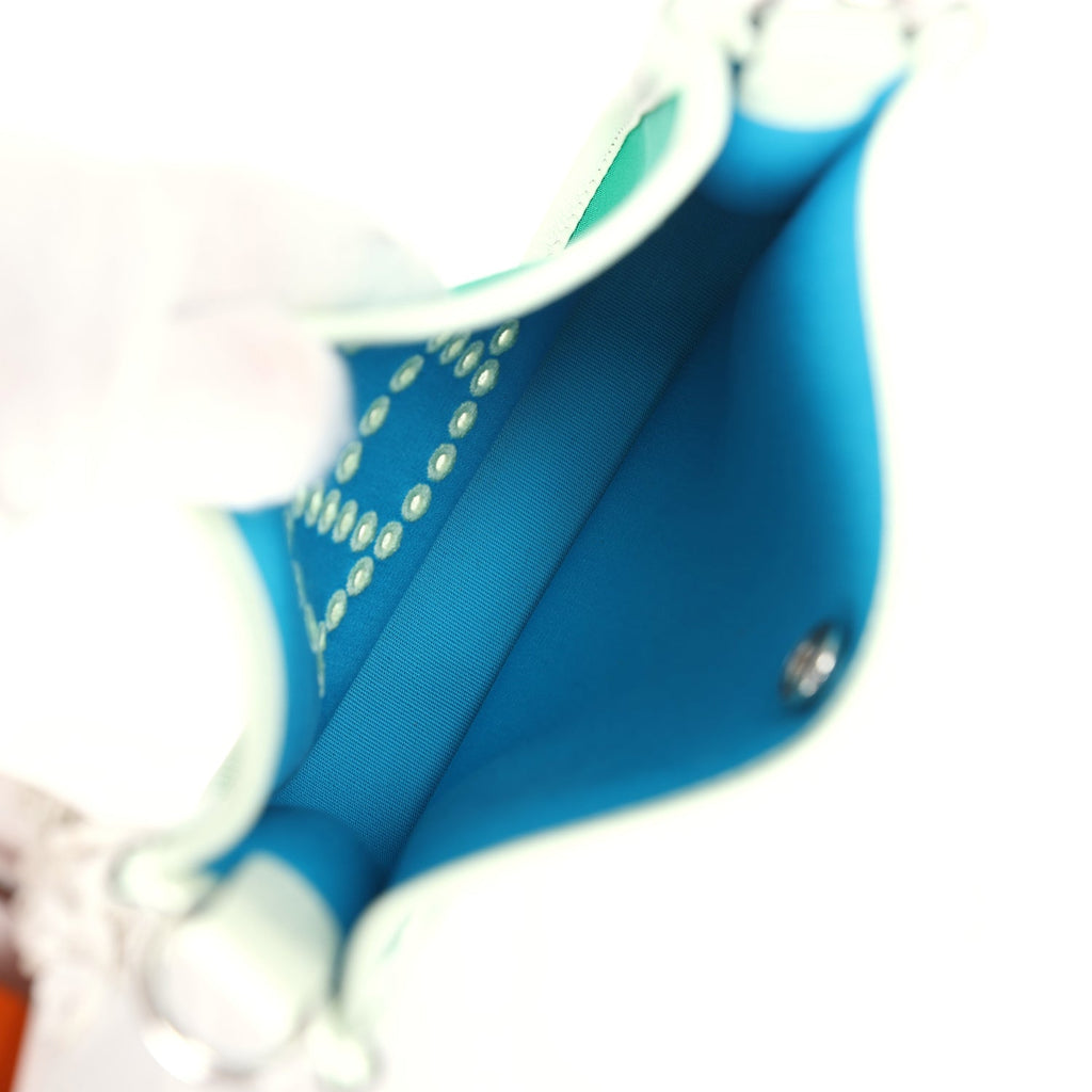 Hermes Neo Evelyne TPM Menthe Officier Canvas and Vert Fizz Swift Palladium Hardware - Image 9