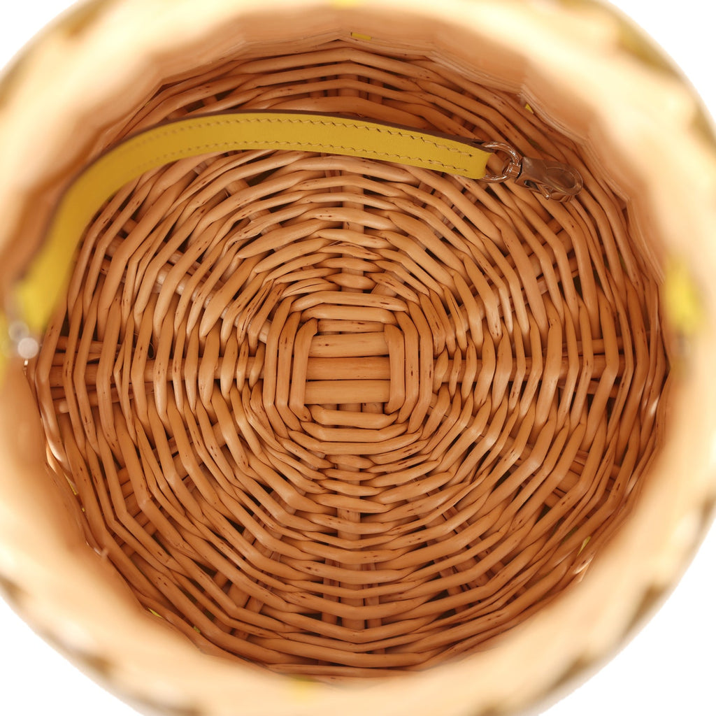 Hermes Farming Picnic Bag Lime Swift and Naturel Osier Wicker Palladium Hardware - Image 10