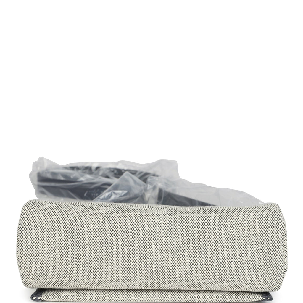 Hermes Herbag Zip 20 Mini Ecru and Ardoise Toile H Canvas and Ardoise Vache Hunter Palladium Hardware - Image 11