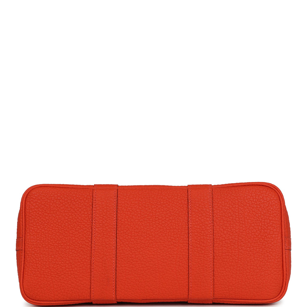 Hermes Garden Party 30 Rubis Officier Canvas and Capucine Negonda Palladium Hardware - Image 7