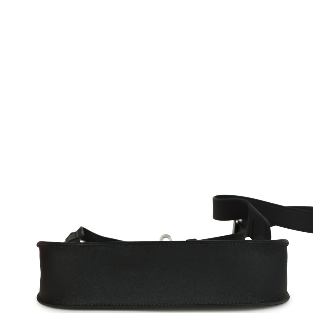 Hermes Mini Jypsiere Black and Ecru Toile H Black Swift Palladium Hardware - Image 7