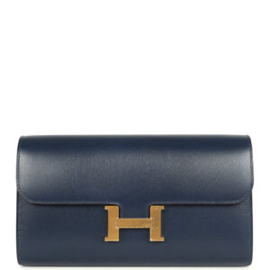 Hermes Rock Constance Wallet To Go Wallet To Go Bleu Abyss Box Gold Hardware