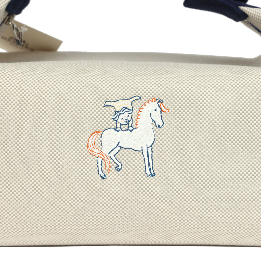 Hermes Bride A Brac Cabriole GM Gris Perle and Bleu Canvas Palladium Hardware - Image 8