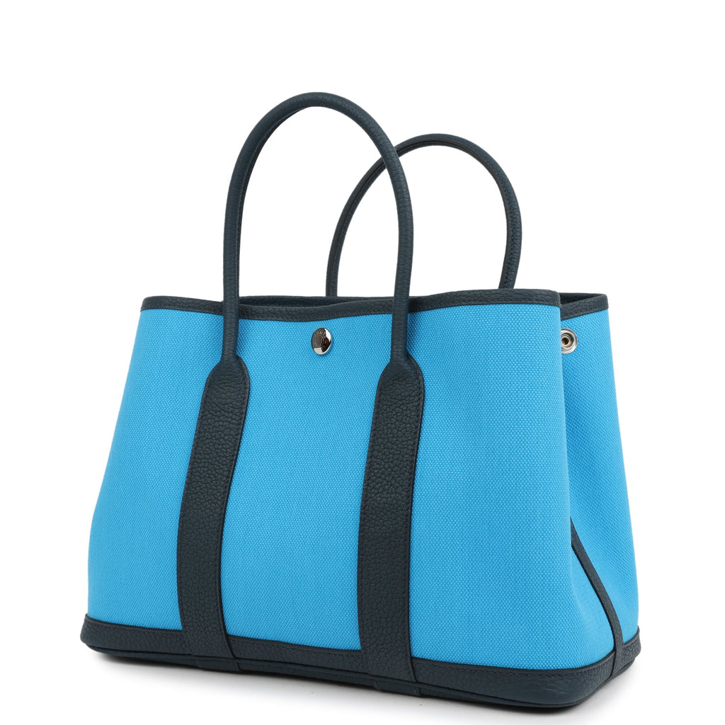 Hermes Garden Party 30 Bleu Riviera Officier Canvas and Bleu de Prusse Negonda Palladium Hardware - Image 6