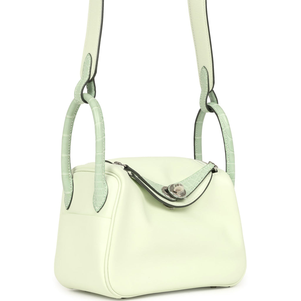 Hermes Mini Lindy Vert Fizz Swift and Matte Alligator Touch Palladium Hardware - Image 3