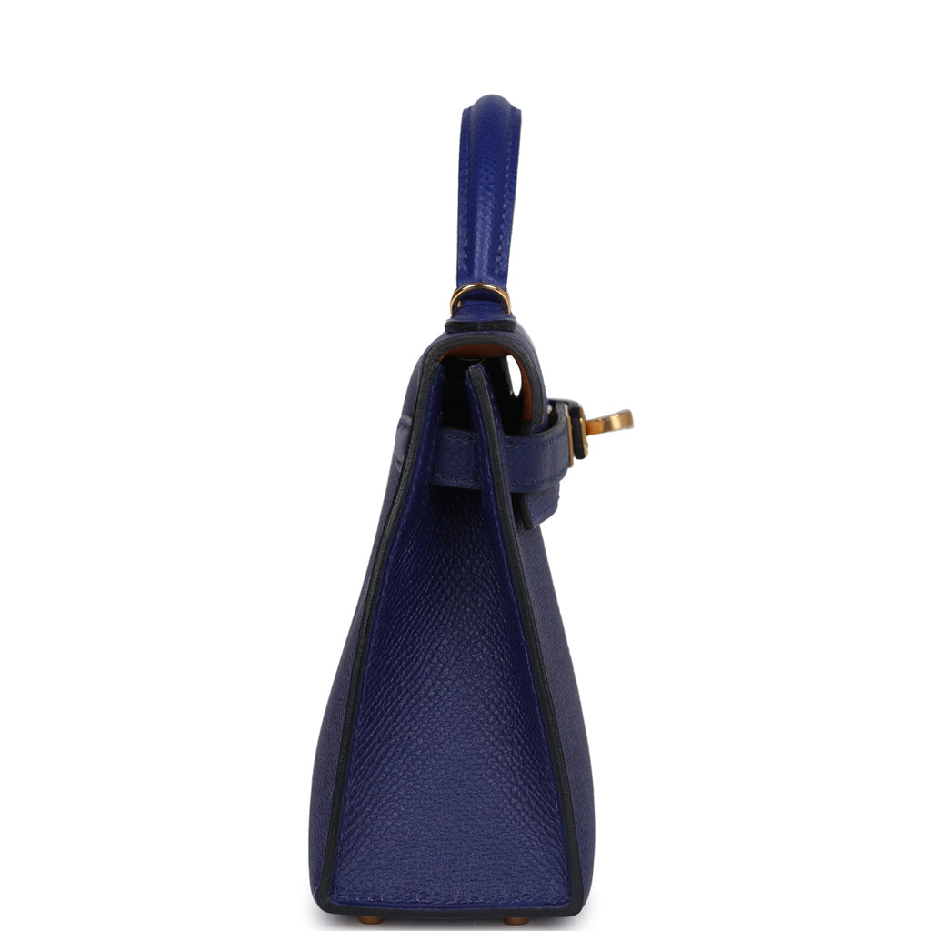 Hermes Casaque Kelly Sellier 20 Bleu Electric and Bleu Encre Epsom Gold Hardware - Image 4