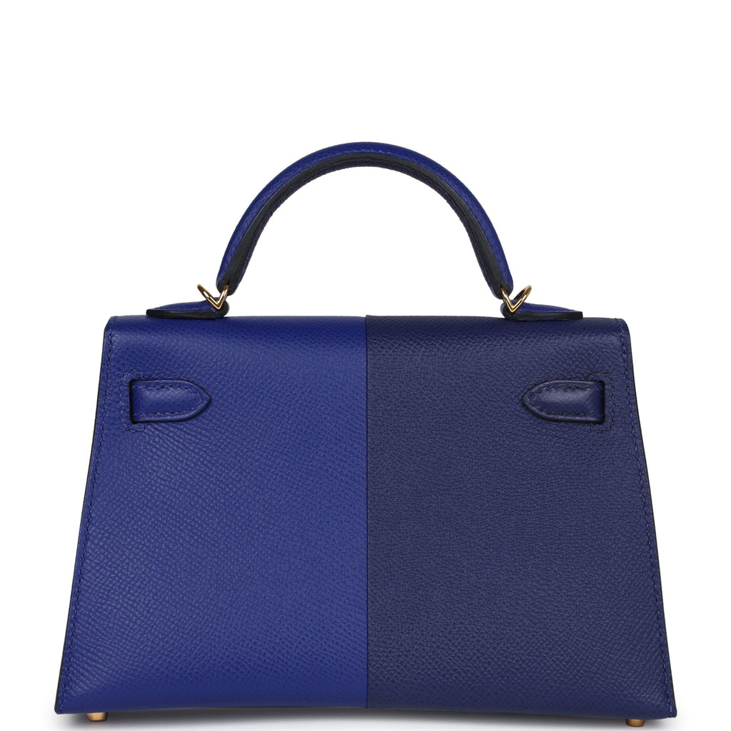 Hermes Casaque Kelly Sellier 20 Bleu Electric and Bleu Encre Epsom Gold Hardware - Image 5