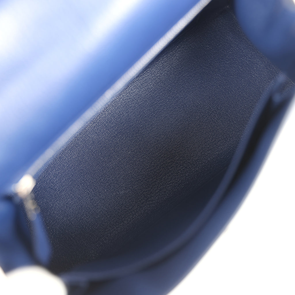 Hermes Kelly Sellier 25 Bleu Saphir Chevre Chamkila Palladium Hardware - Image 9
