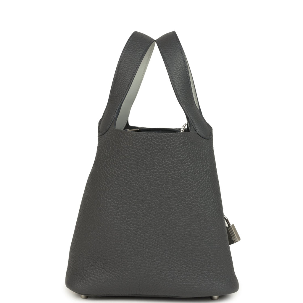 Hermes Picotin Lock 18 Eclat Ardoise Clemence and Gris Pantin Swift Palladium Hardware - Image 5