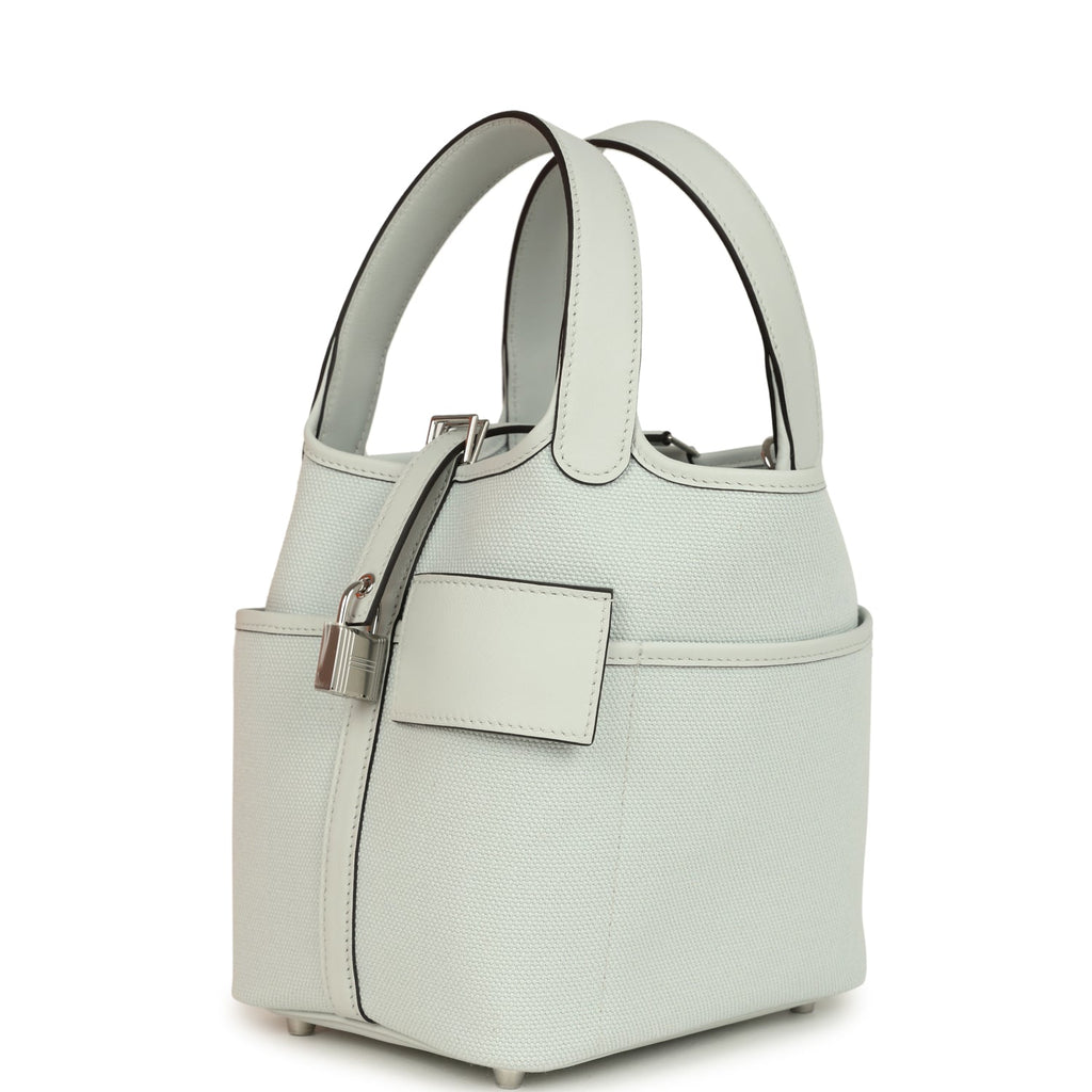 Hermes Picotin Cargo 18 Gris Platine Toile Canvas and Swift Palladium Hardware - Image 6