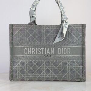 Christian Dior Grey Book Tote Medium Bag