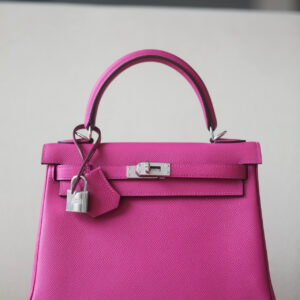 Kelly 25 Epsom Rose Pourpre (L3) Palladium Hardware