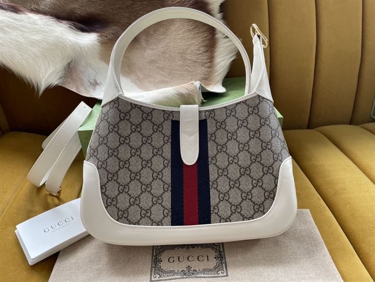 Jackie 1961 small shoulder bag White leather trim - Image 4