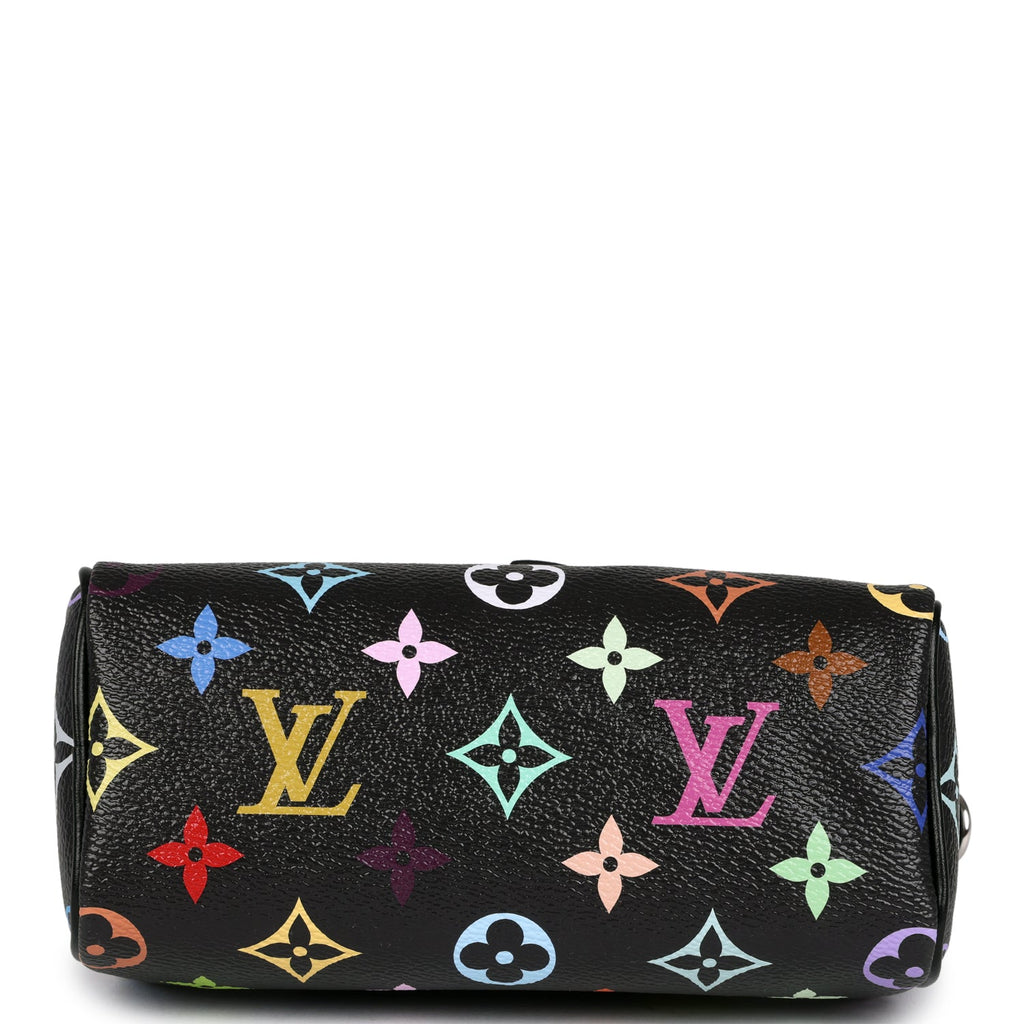 Louis Vuitton X Murakami Nano Speedy Bag Black Multicolor Monogram Gold Hardware - Image 7
