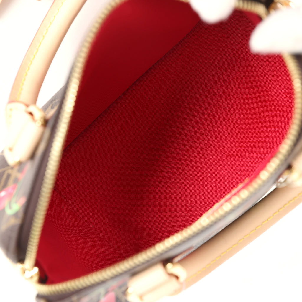 Louis Vuitton X Takashi Murakami Cerises Speedy Bandouliere 20 Bag Brown Cherry Monogram Gold Hardware - Image 9
