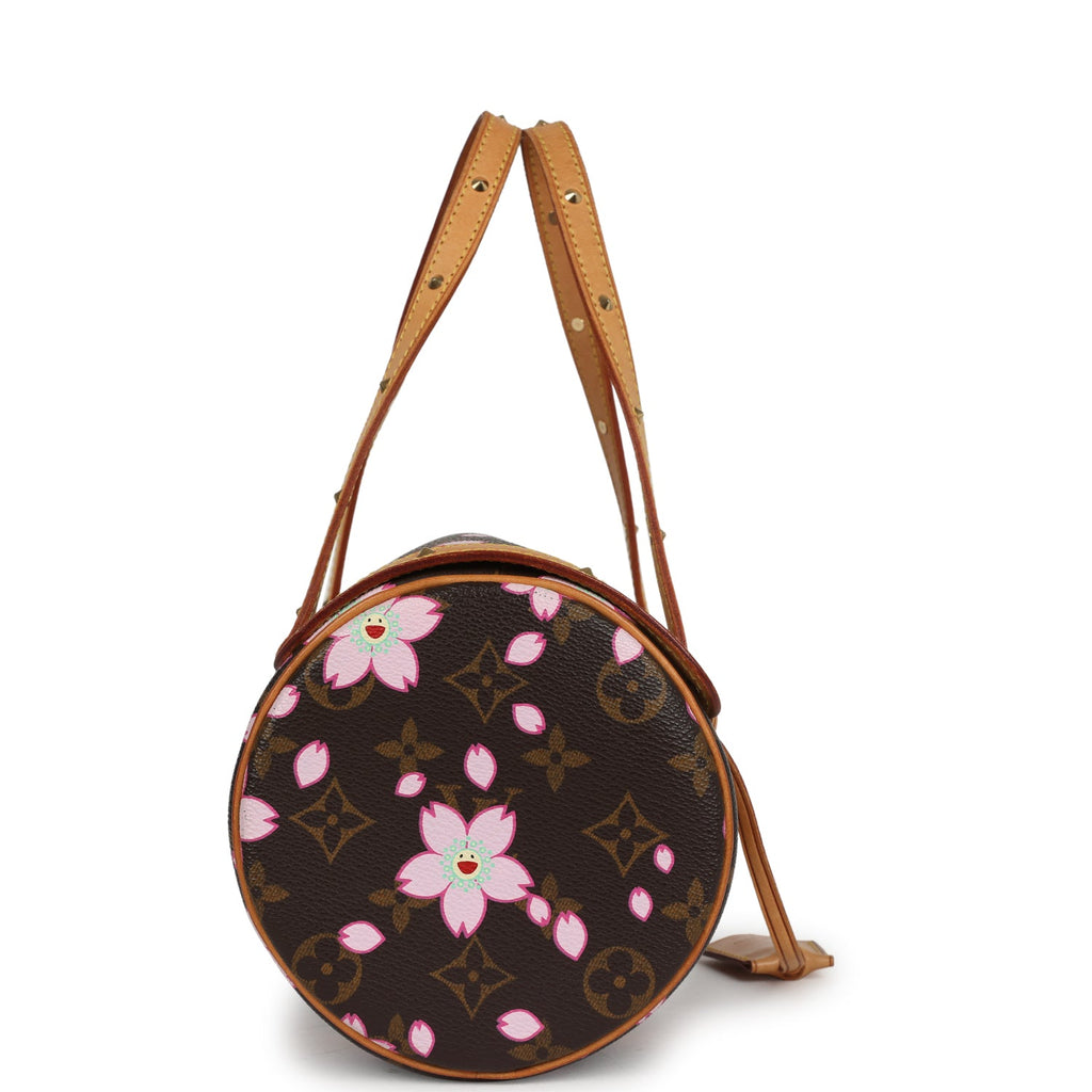 Vintage Louis Vuitton X Takashi Murakami Papillon Brown Monogram Cherry Blossom Gold Hardware - Image 4