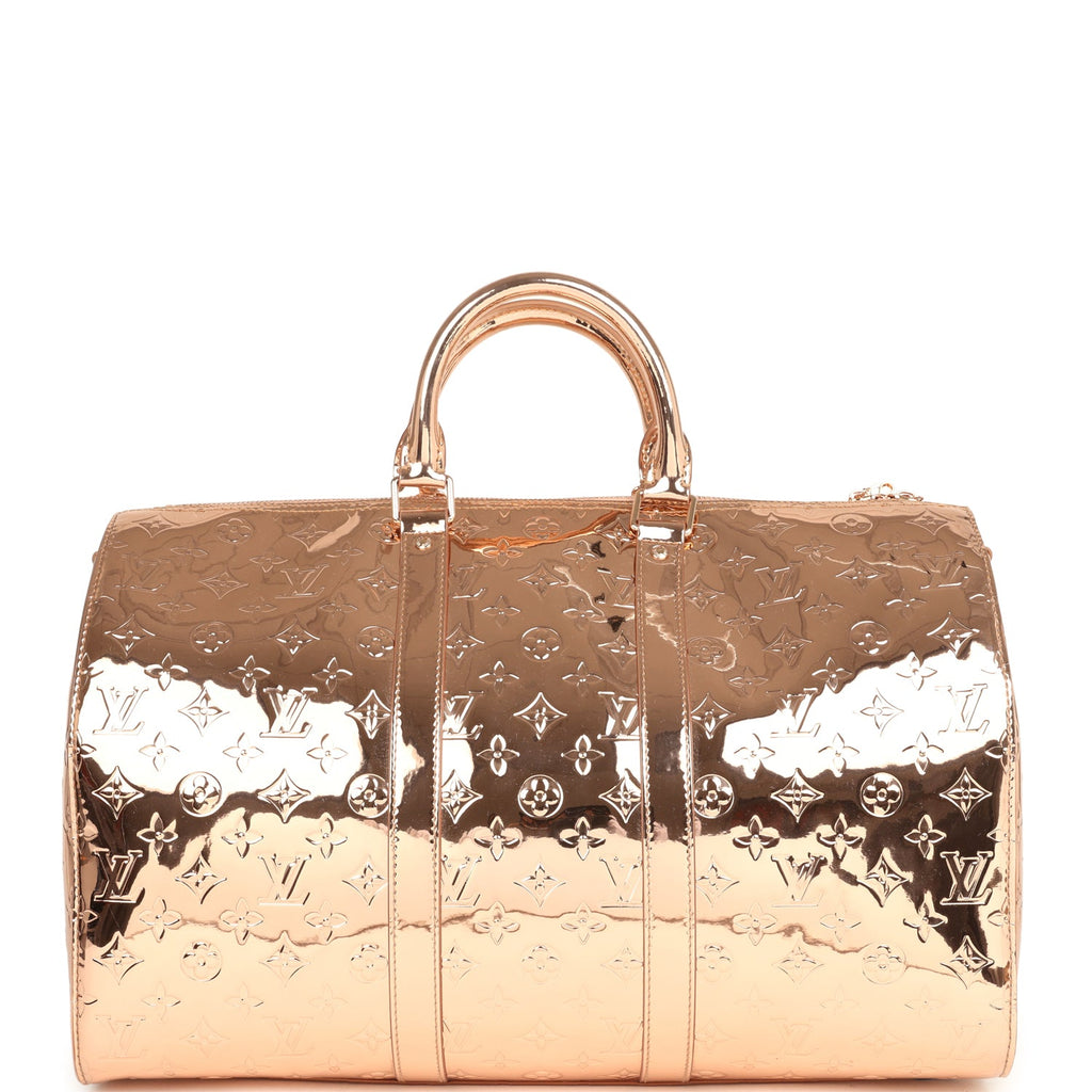Louis Vuitton Keepall Bandouliere 45 Copper Monogram Miroir Rose Gold Hardware - Image 3