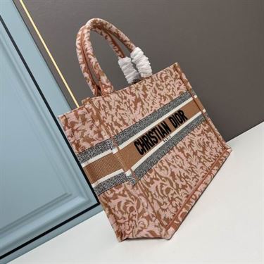 Medium Dior Book Tote Metallic Pink Brocart Embroidery - DB041 - Image 5