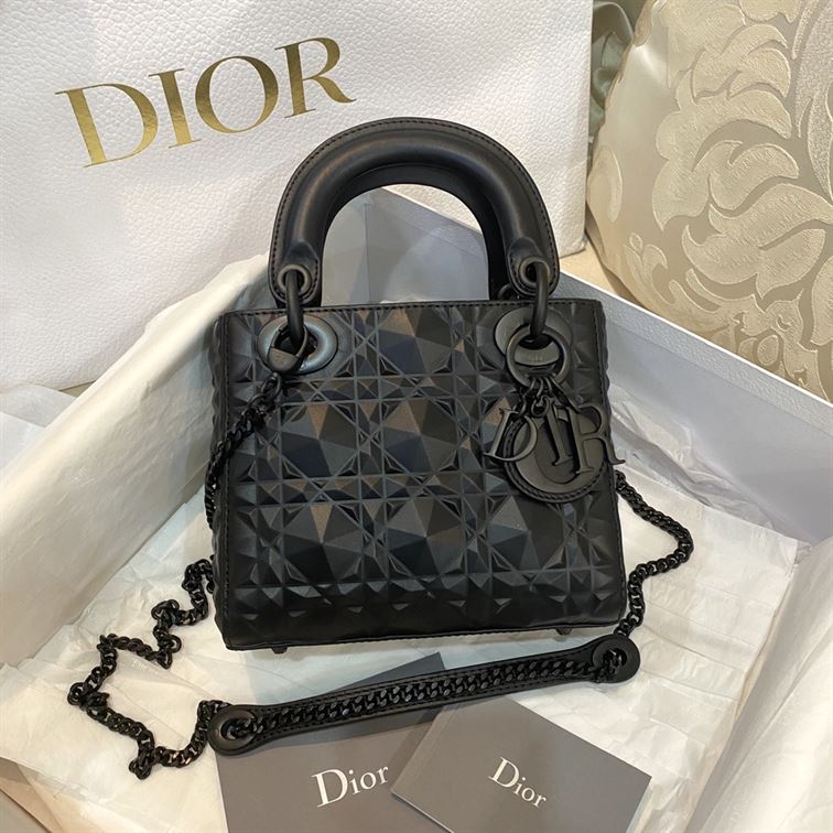 Mini Lady Dior Bag Black Cannage Calfskin - Image 3