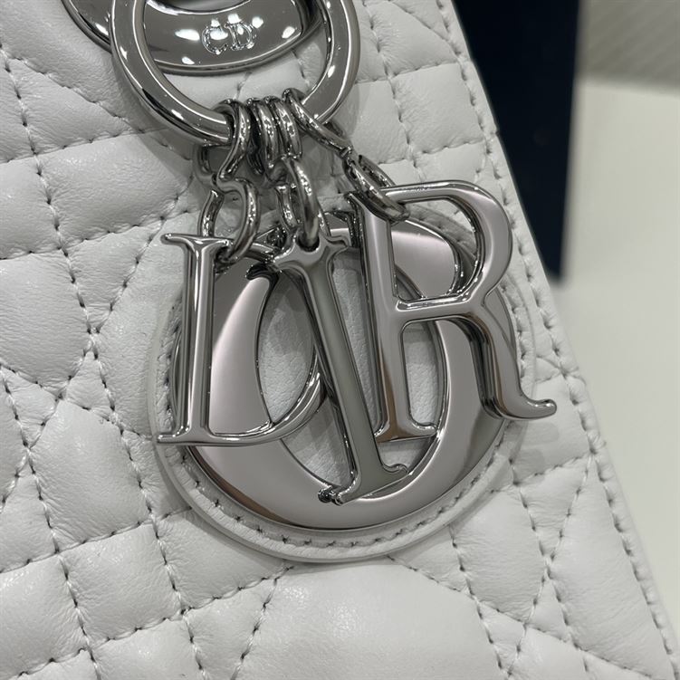 Mini Lady Dior Bag Latte Cannage Lambskin - Image 10
