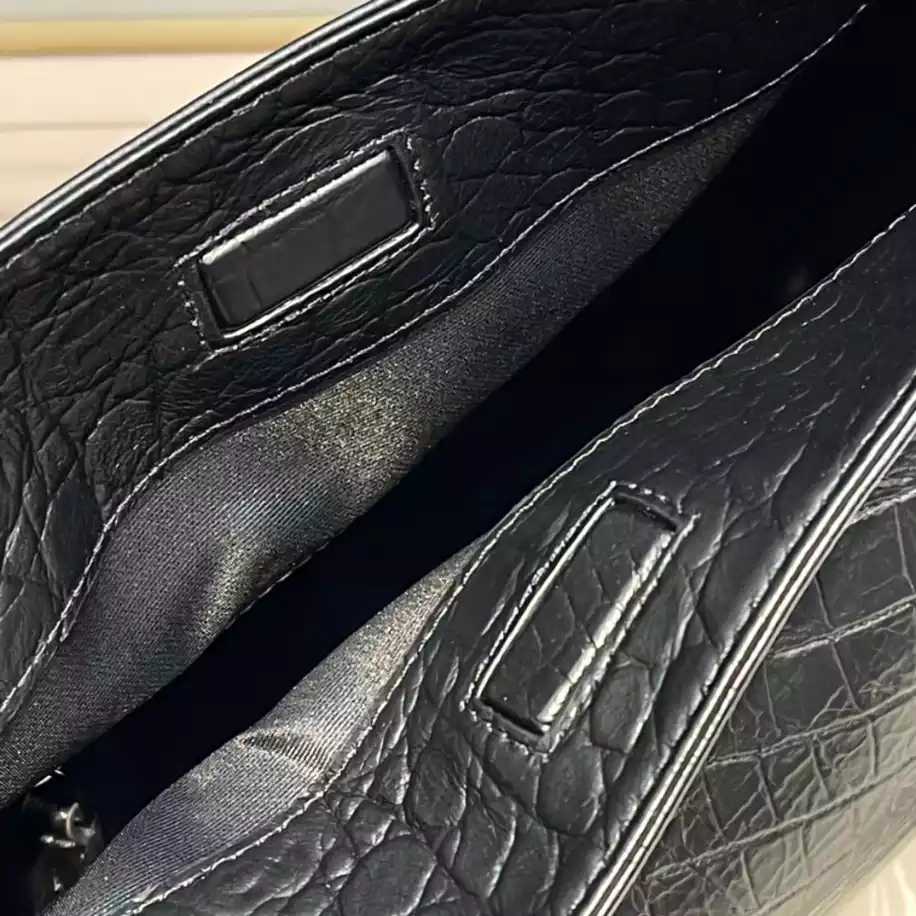 Niki Medium Shopping Bag in Crocodile-Embossed Leather - Image 10