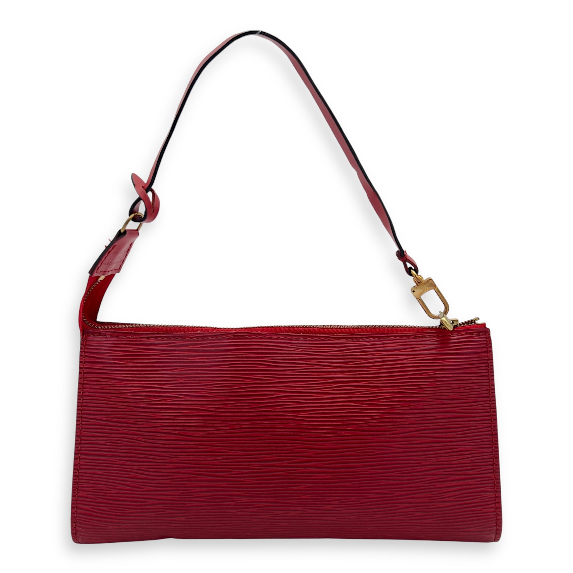 Pochette Accessoires Red Shoulder Bag in Epi Leather, Gold hardware - Image 3