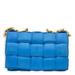 Cassette Crossbody Bag Blue in Lambskin, Gold hardware