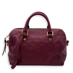 Speedy 25 Purple Top Handle Bag in Empreinte Leather, Gold hardware