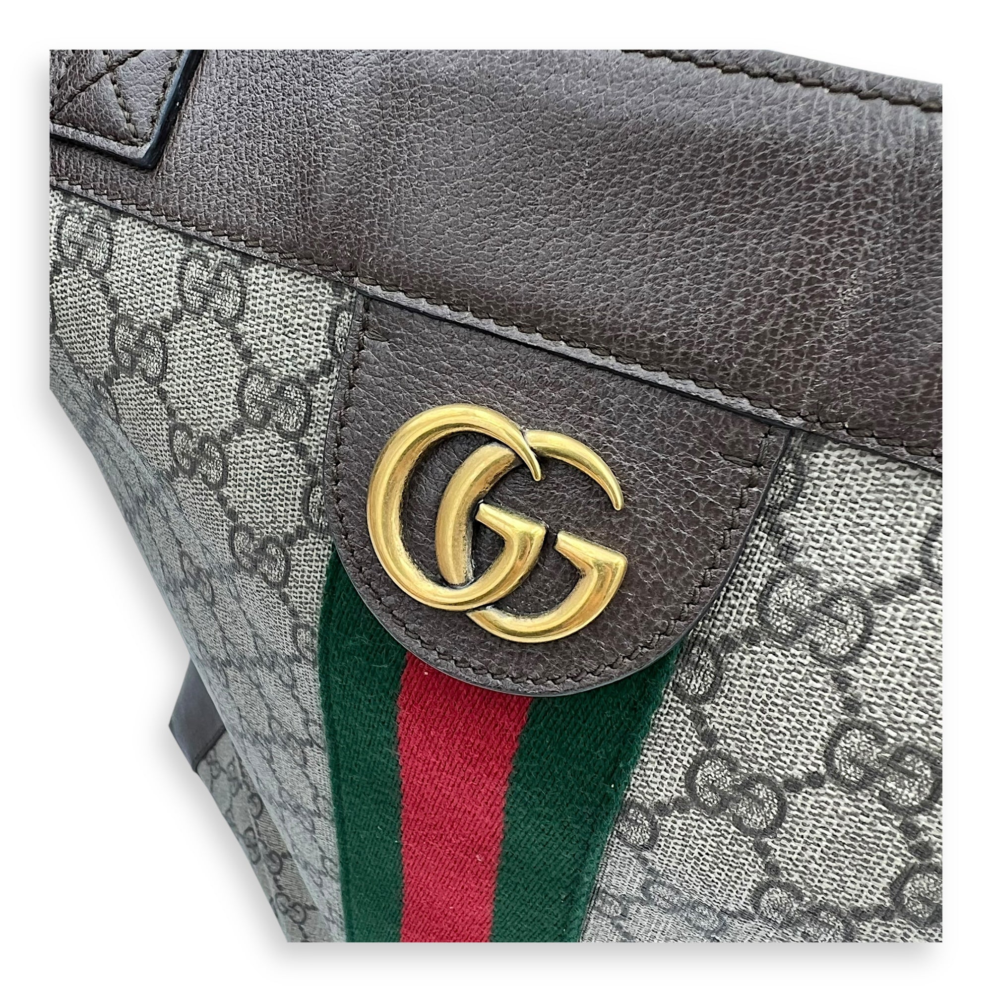 Ophidia Tote Bag Brown in Coated Canvas, Gold hardware - Image 15