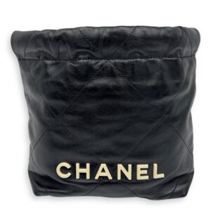 22 Tote Shoulder Bag Mini Black in Lambskin, Gold hardware