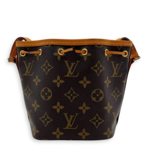 Noe Bucket Bag Brown in Monogram Coated Canvas, Gold hardware